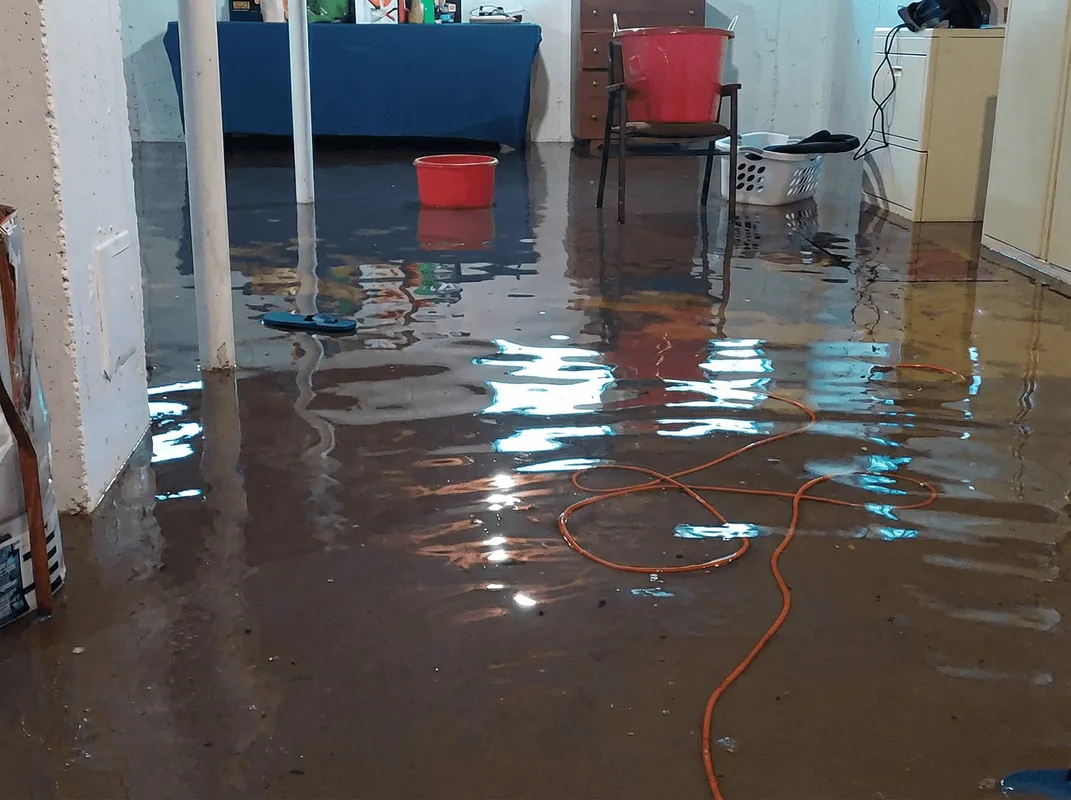 Basement with boiler, cabinets and washing machine completely flooded in Pittsburgh, PA